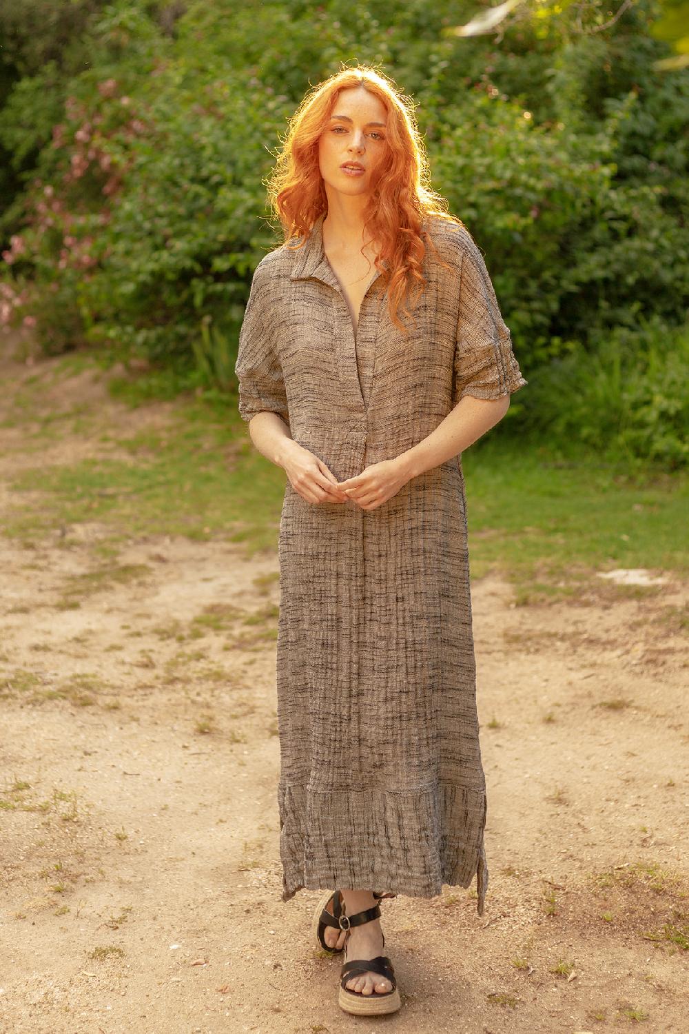 pan producto básico Vestido jaspeado negro y crudo