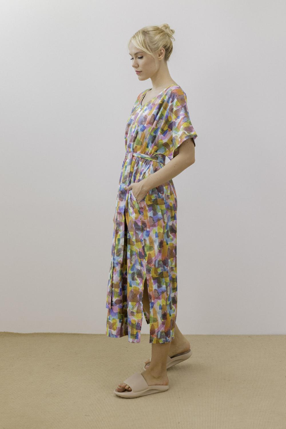 pan producto básico Vestido kaftán estampado