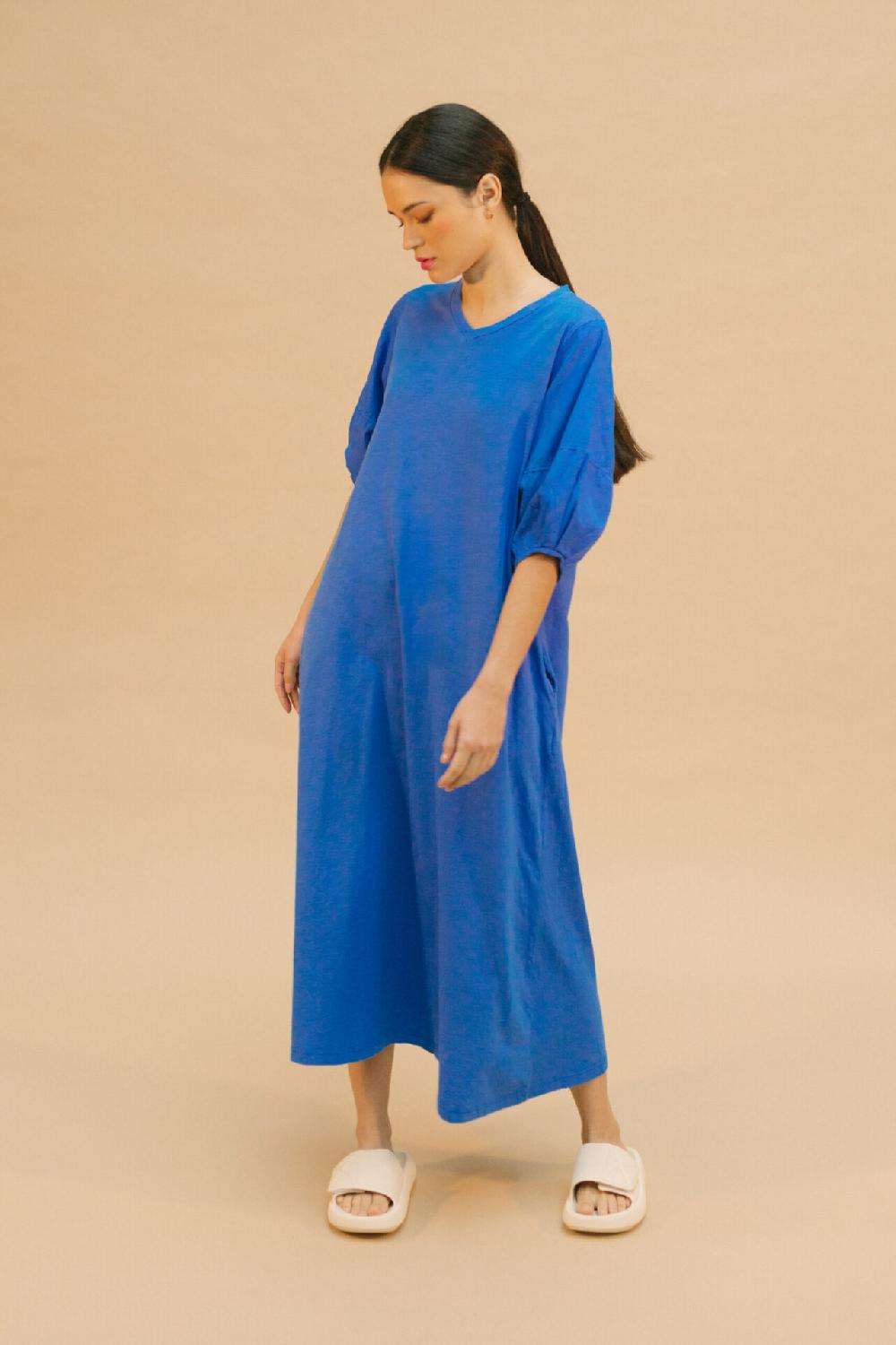 pan producto básico Vestido largo azul