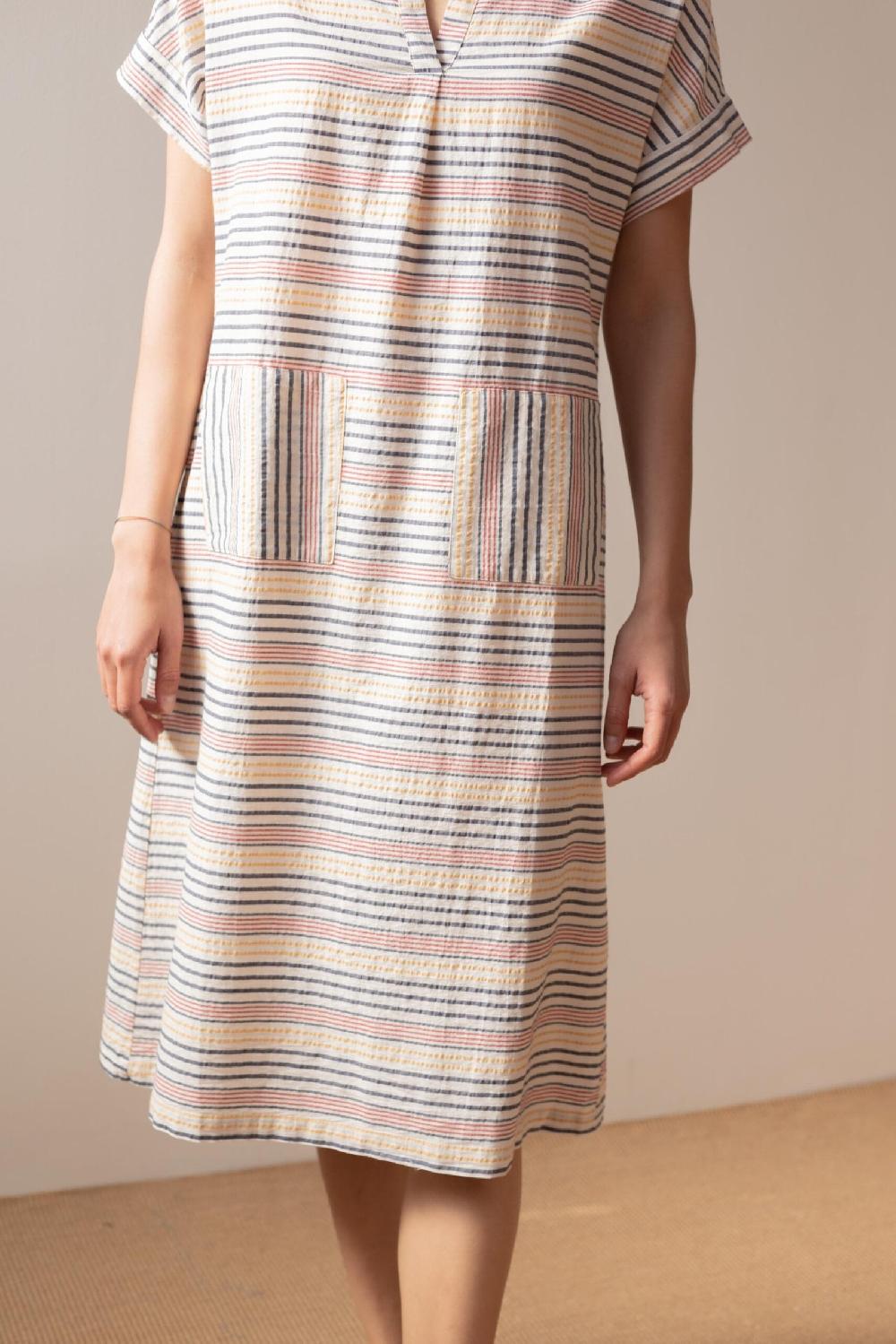 Pan Producto Básico Vestido Largo De Rayas