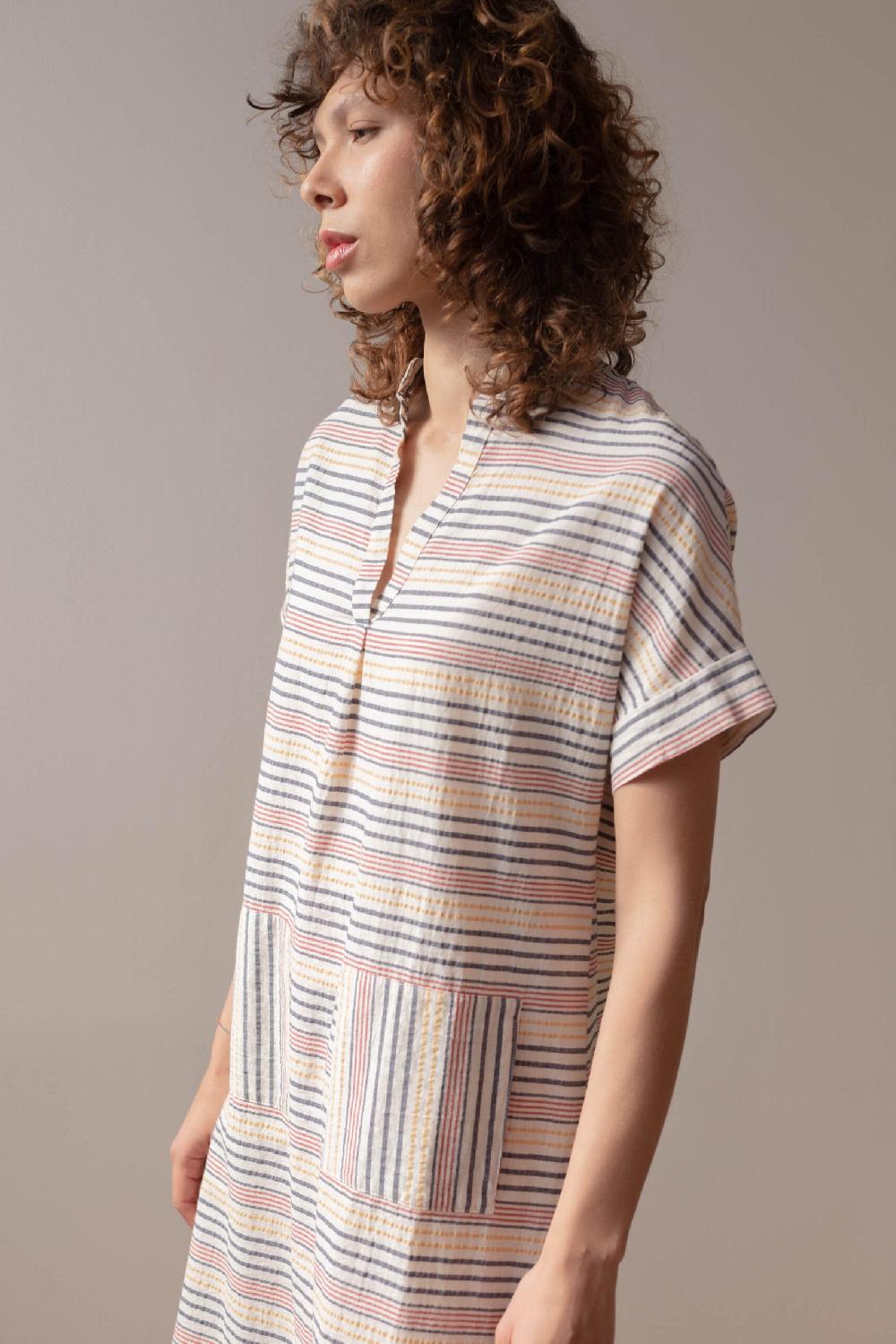 Pan Producto Básico Vestido Largo De Rayas