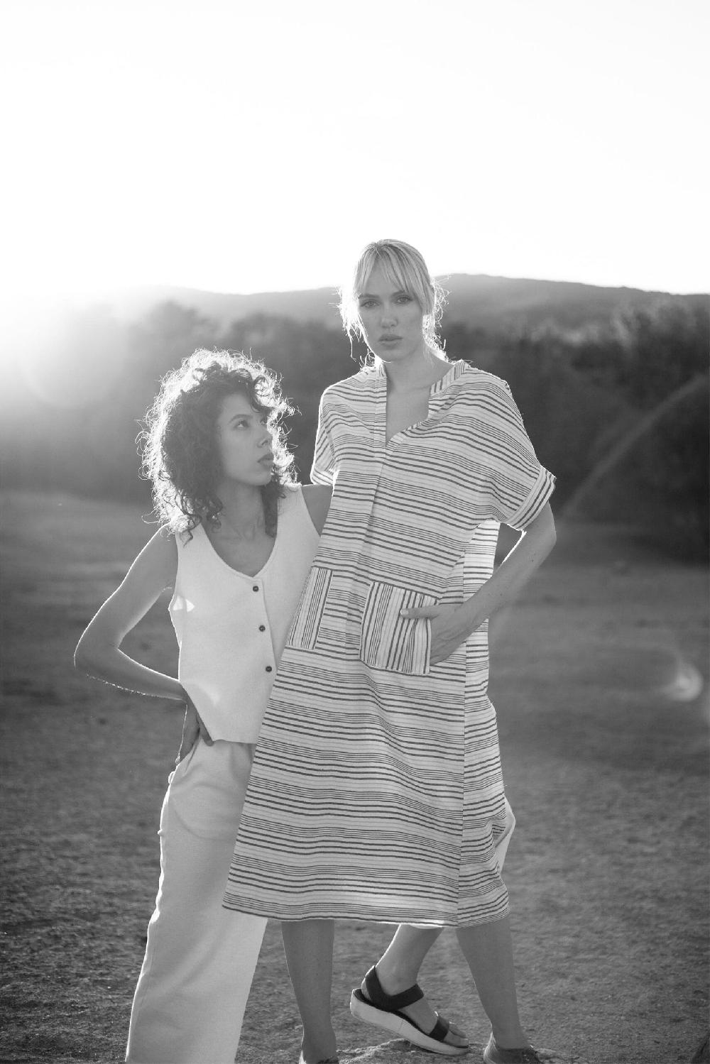 Pan Producto Básico Vestido Largo De Rayas