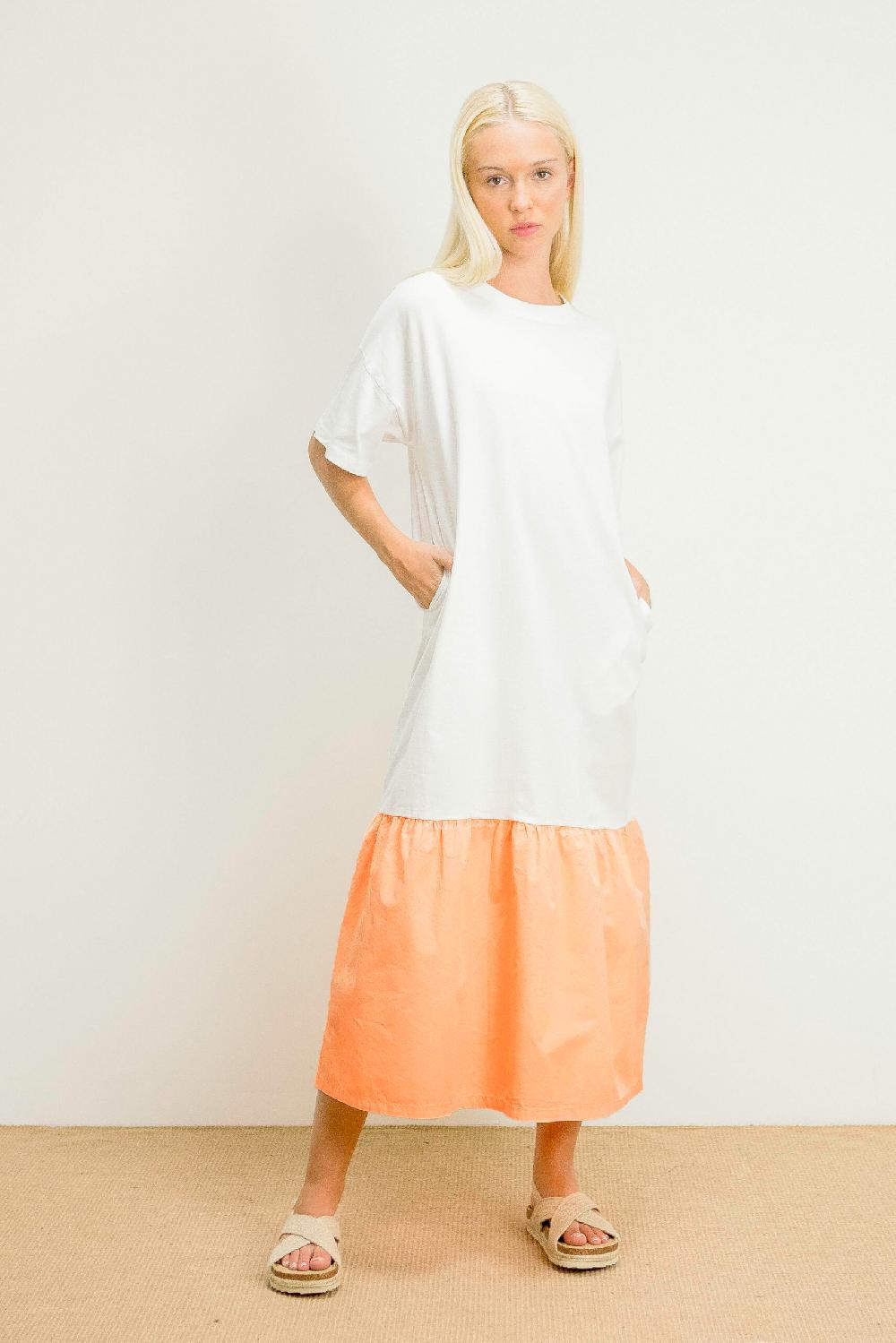 Pan Producto Básico Vestido Largo Dos Tejidos