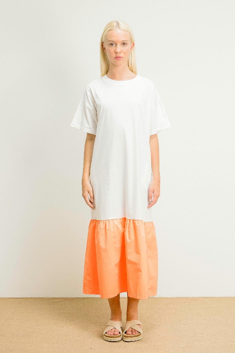 Pan Producto Básico Vestido Largo Dos Tejidos