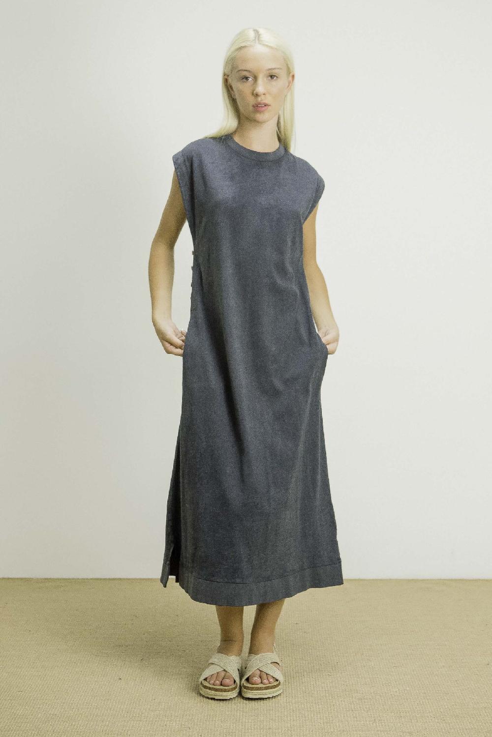 Pan Producto Básico Vestido Negro Botones