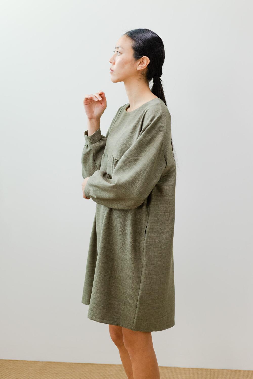 Pan Producto Básico Vestido Oversize Verde Seco