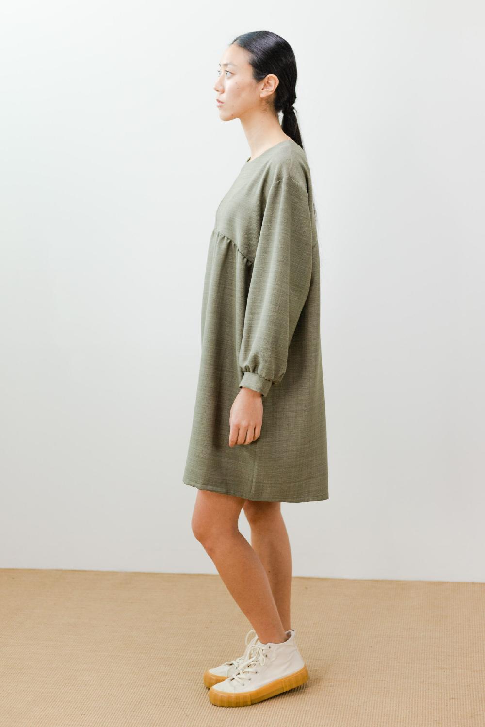 Pan Producto Básico Vestido Oversize Verde Seco