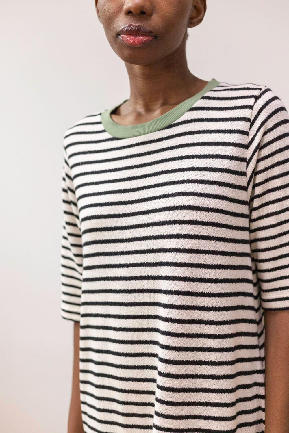 Pan Producto Básico Vestido Rayas Tejido Rizado