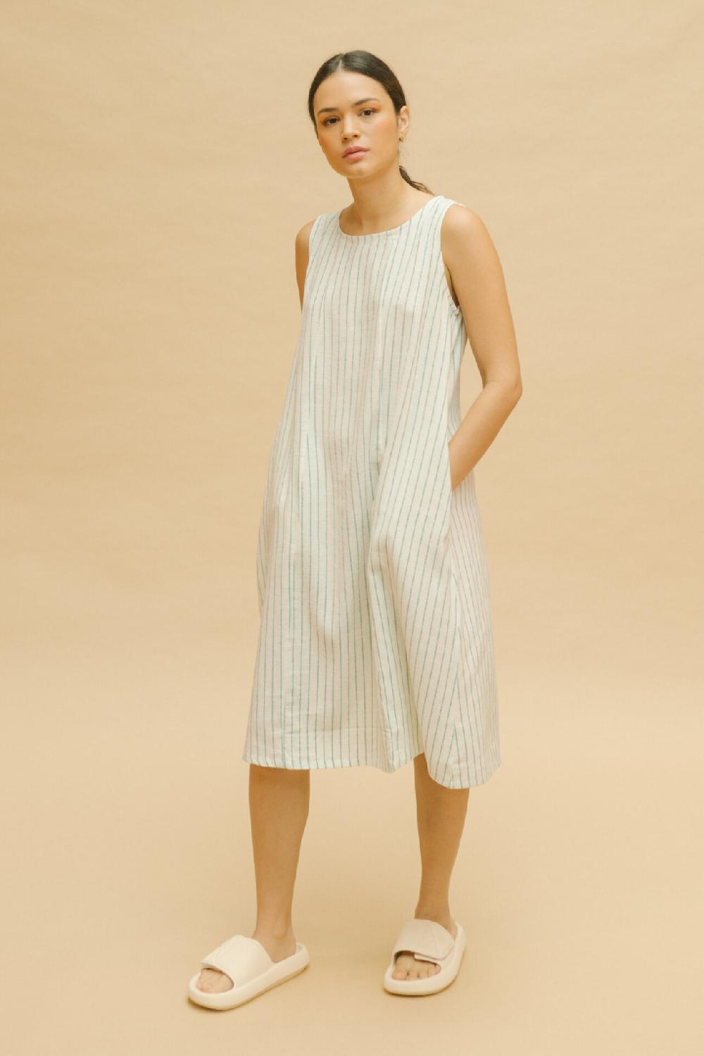 Pan Producto Básico Vestido Rayas Verdes