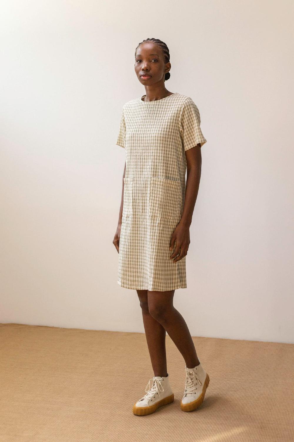 pan producto básico Vestido recto cuadros Vichy