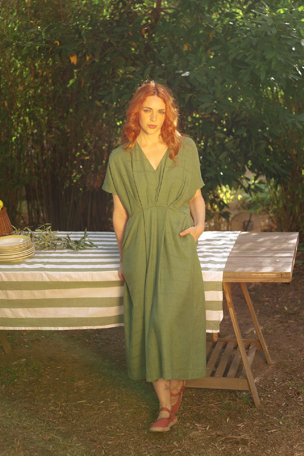 pan producto básico Vestido verde largo