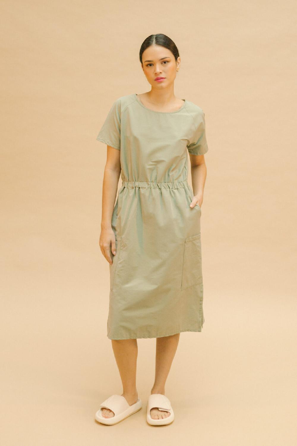 pan producto básico Vestido verde midi