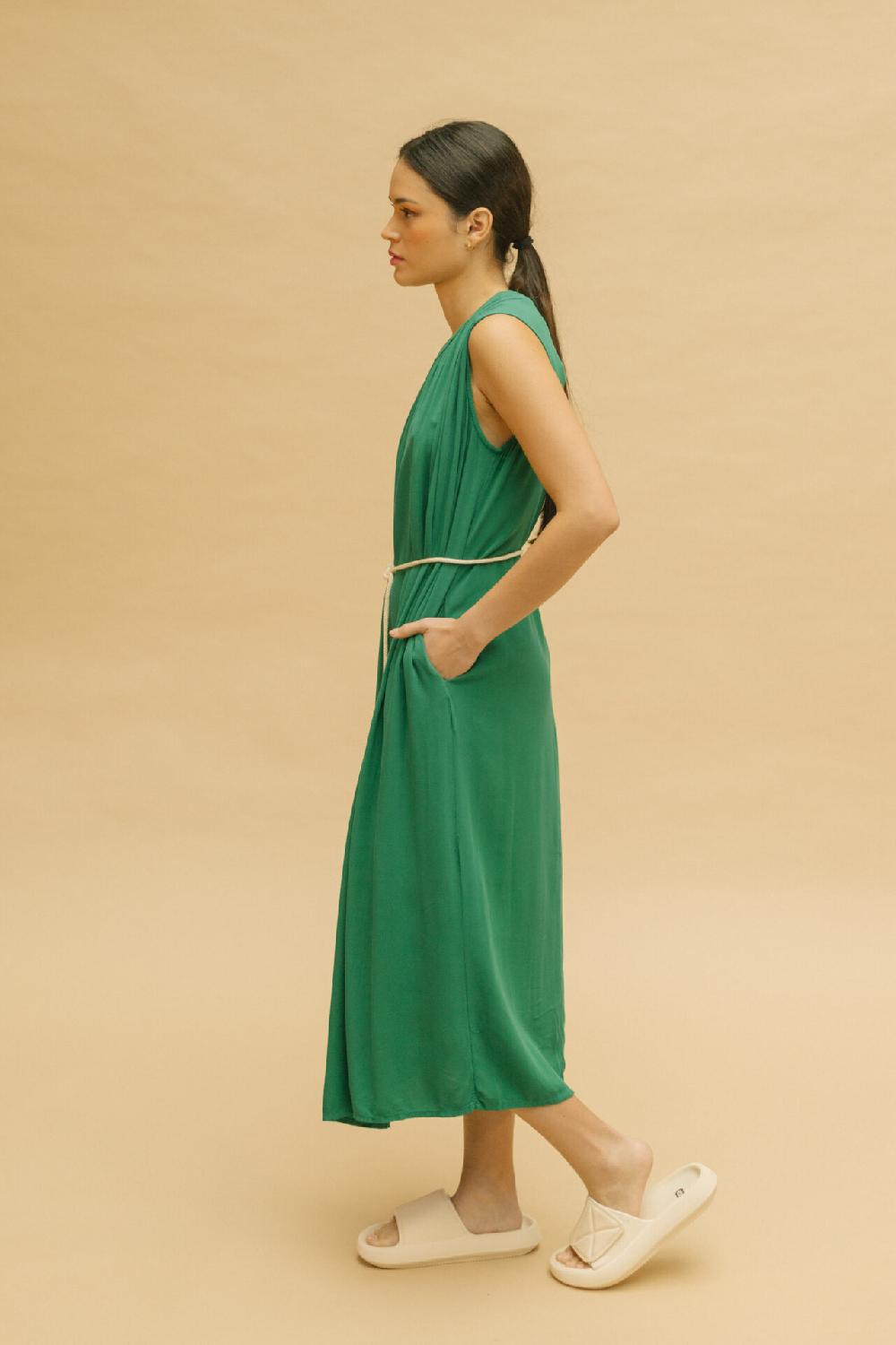 Pan Producto Básico Vestido Verde Vuelo