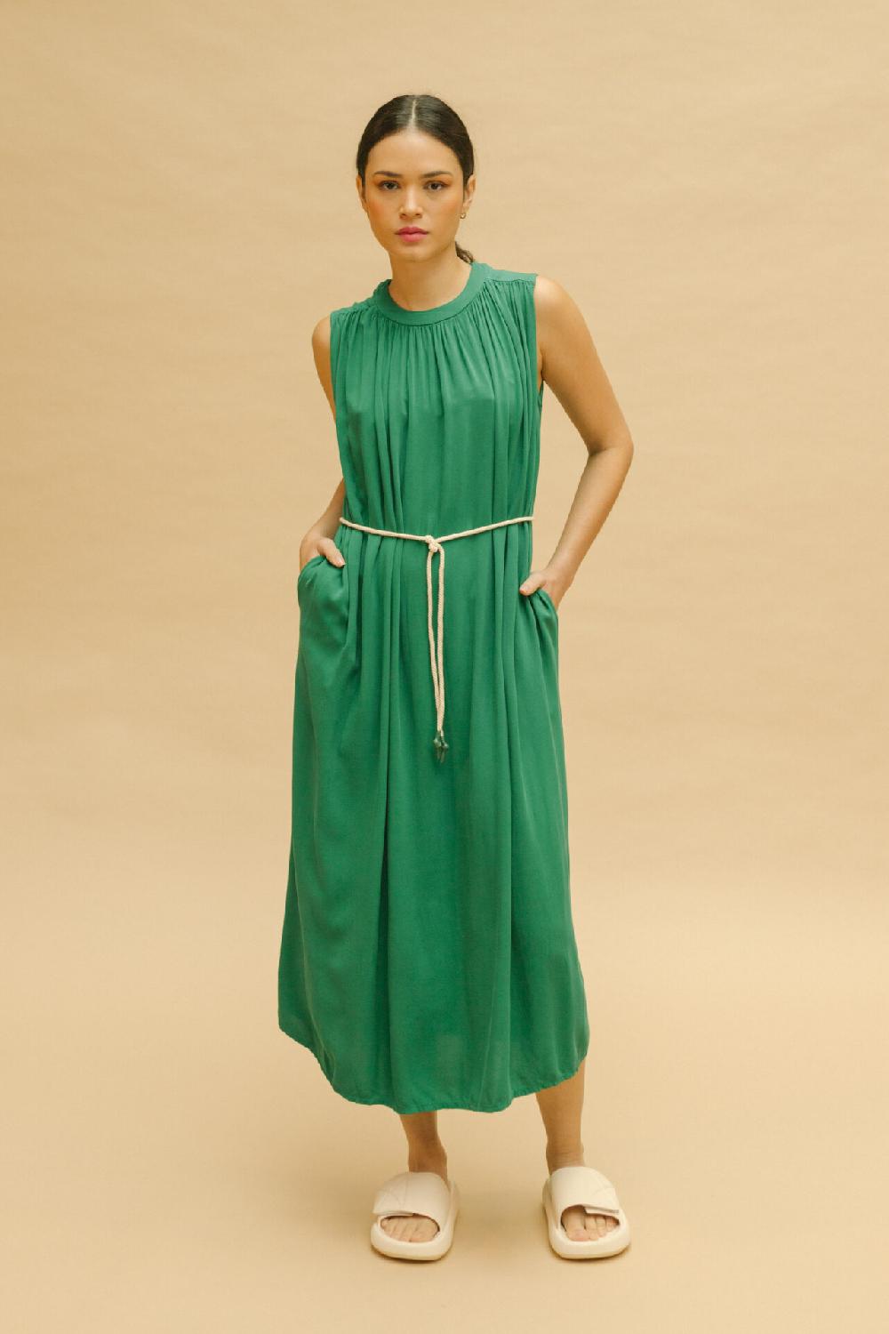 Pan Producto Básico Vestido Verde Vuelo