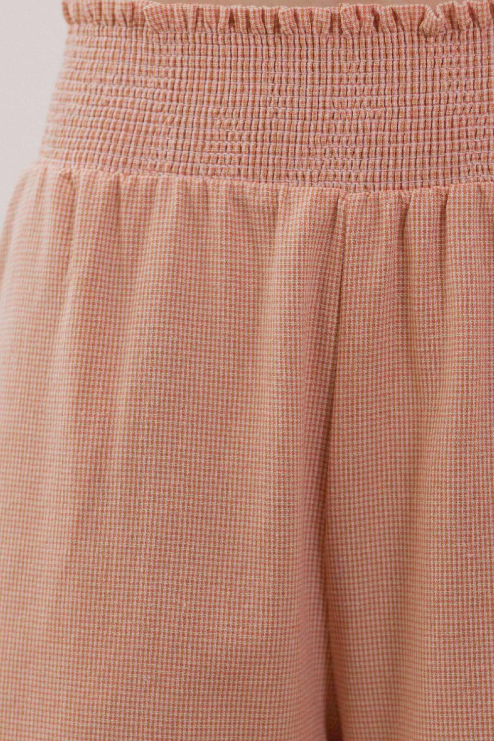 Pan Producto Básico Pantalón Culotte Cuadritos Naranja