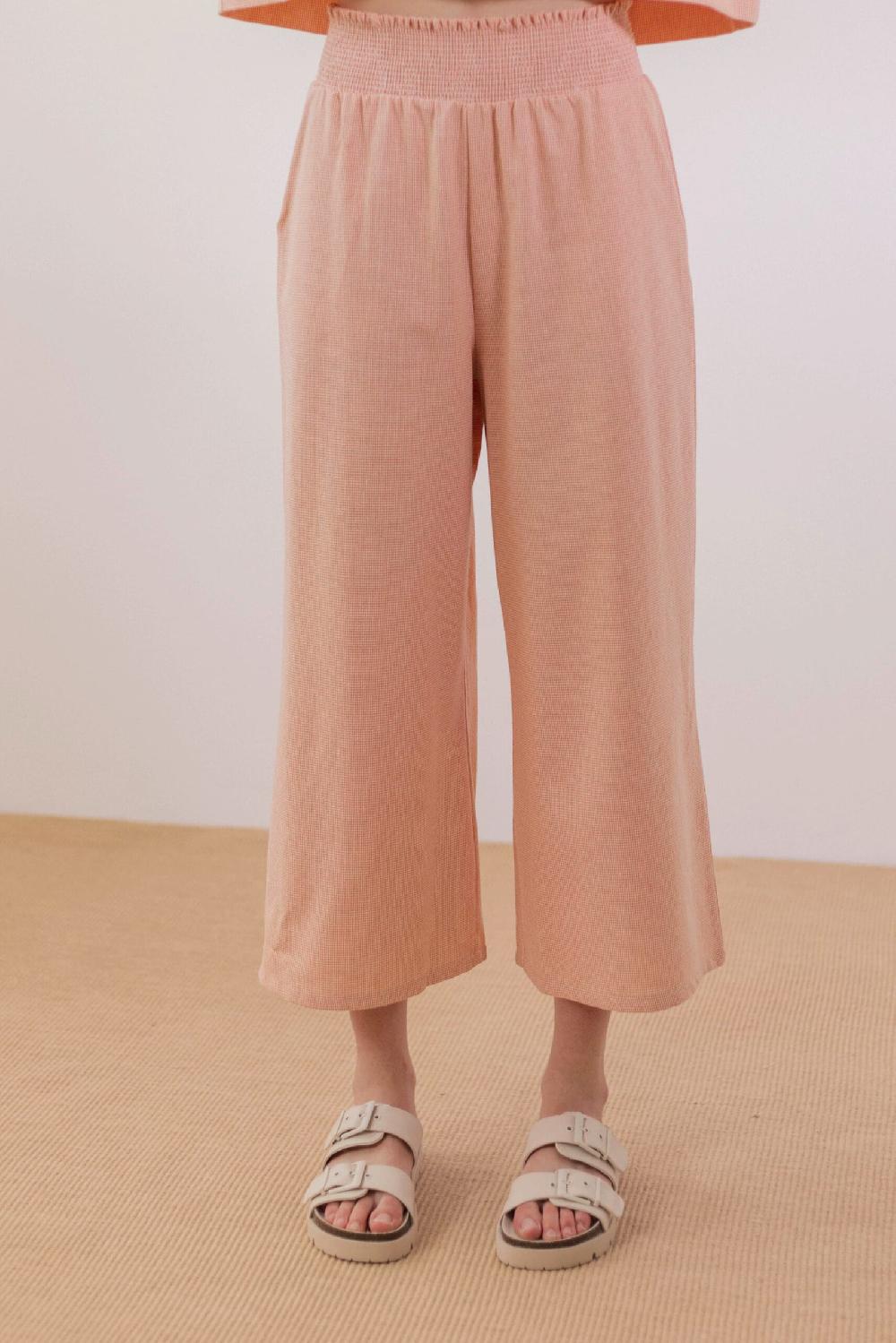 Pan Producto Básico Pantalón Culotte Cuadritos Naranja