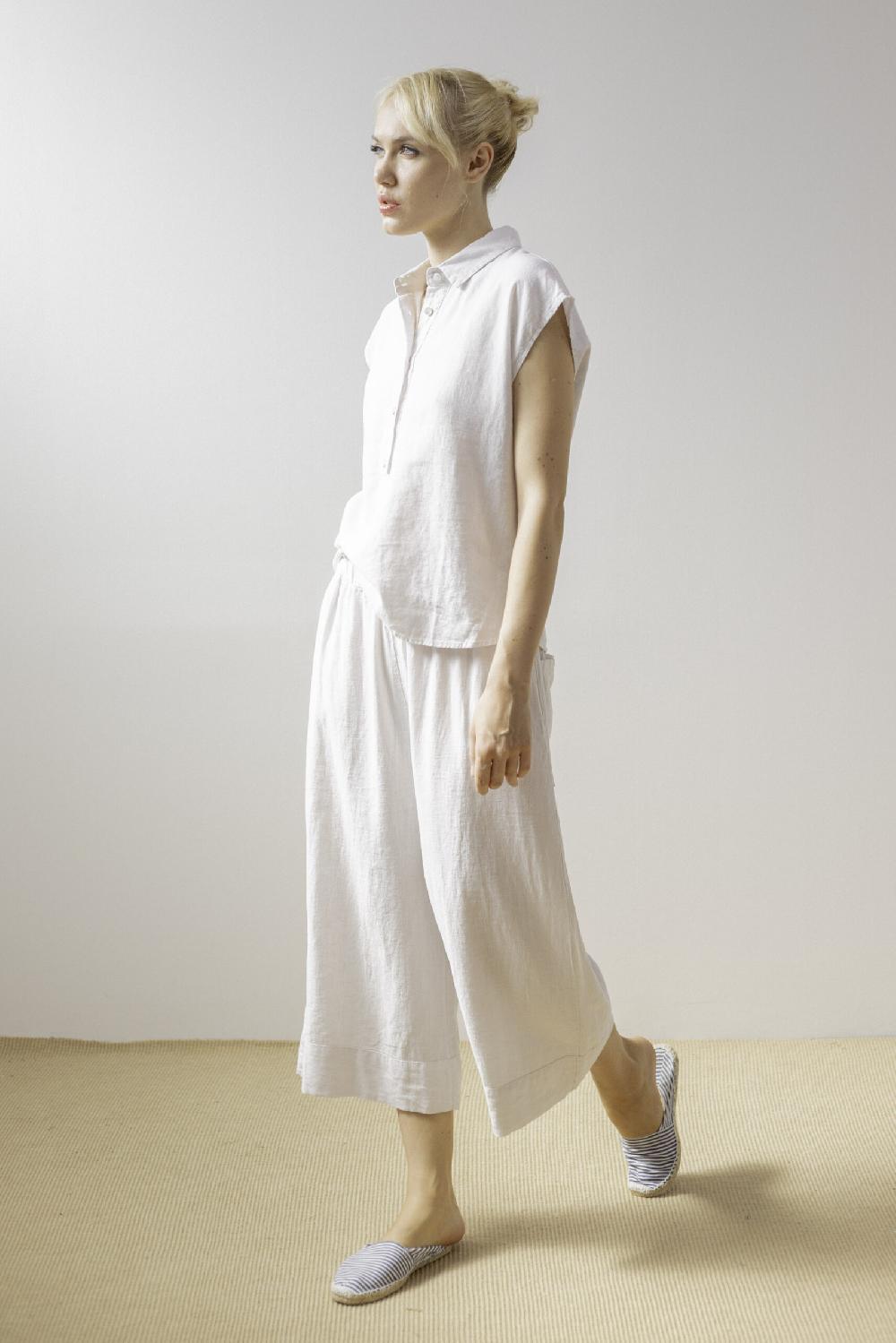 Pan Producto Básico Pantalón Oversize En Mezcla De Lino