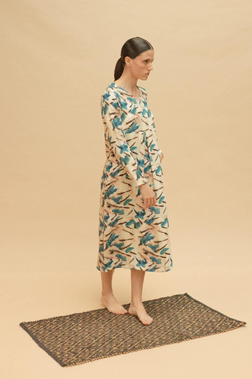 Pan Producto Básico Vestido Estampado Con Movimiento