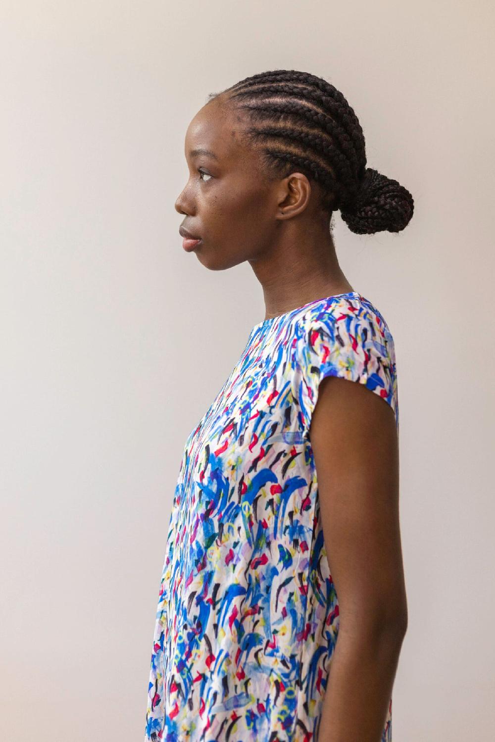 Pan Producto Básico Vestido Fluido Estampado De Colores