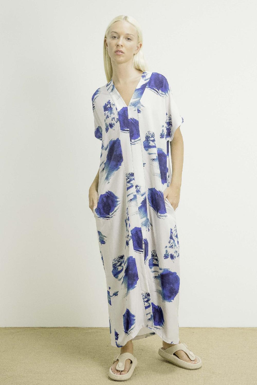 Pan Producto Básico Vestido Kaftán Estampado Oversize