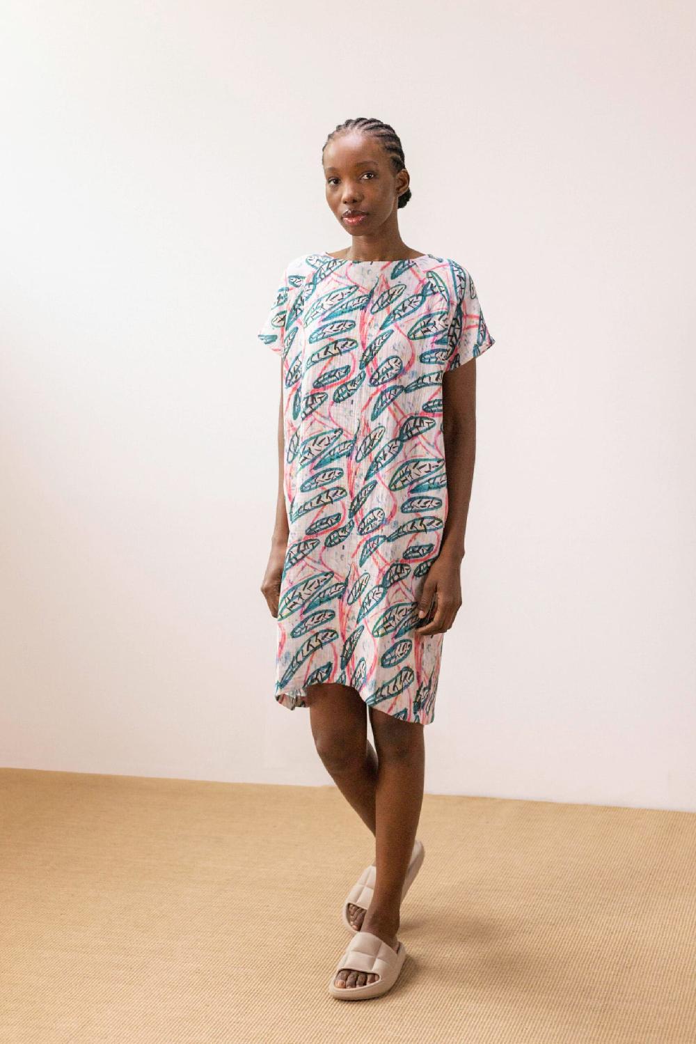 Pan Producto Básico Vestido Oversize Muselina Estampada