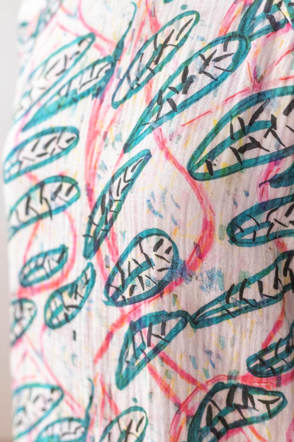 Pan Producto Básico Vestido Oversize Muselina Estampada