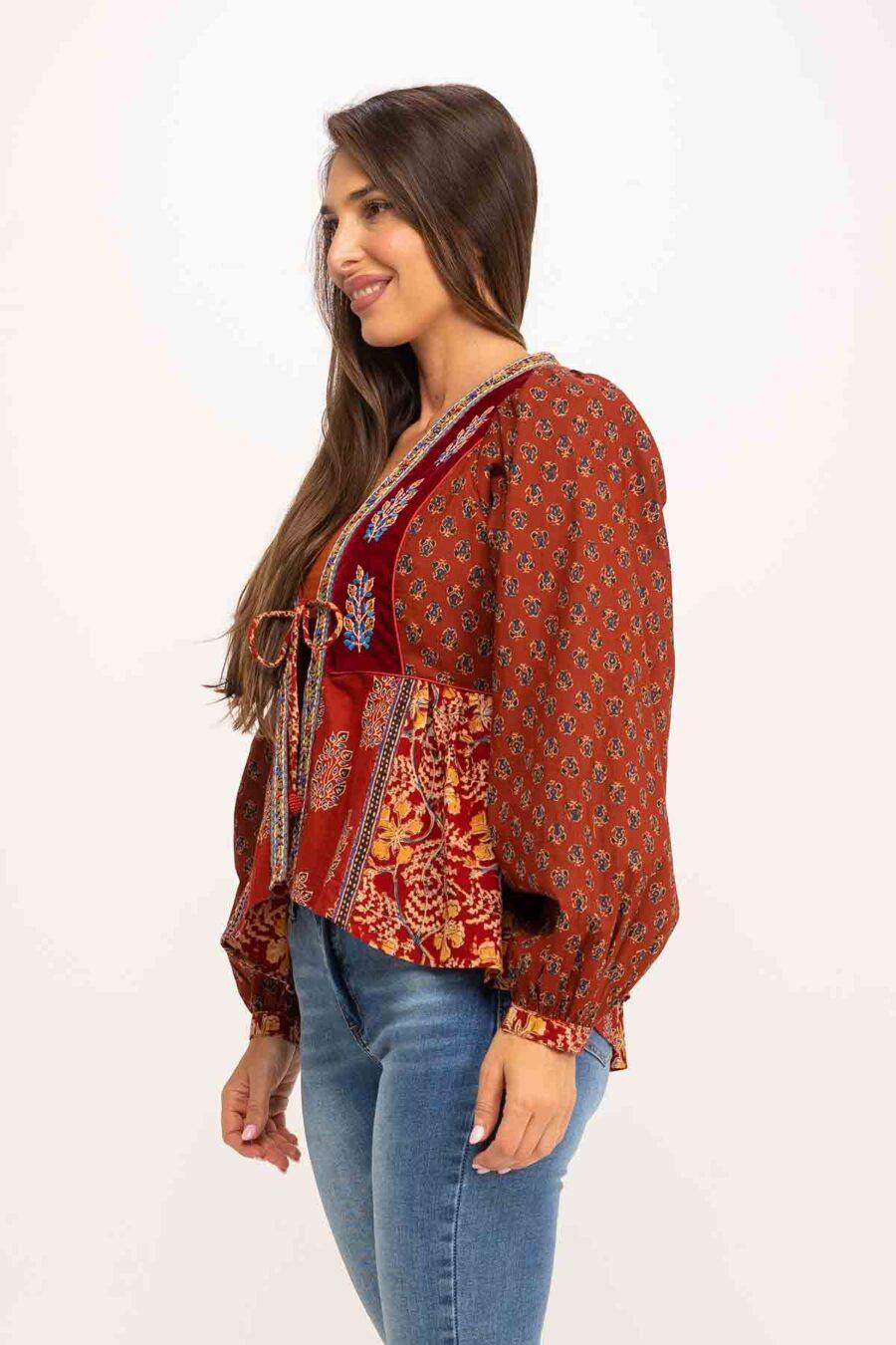 Peace&love By Calao BLUSA ALGODÓN Y TERCIOPELO IC1023B