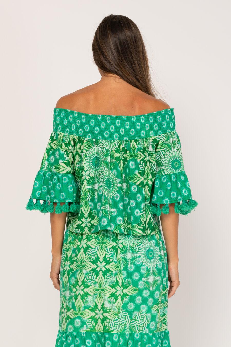 Peace&love By Calao BLUSA CORTA CON CUELLO DE GOMAS