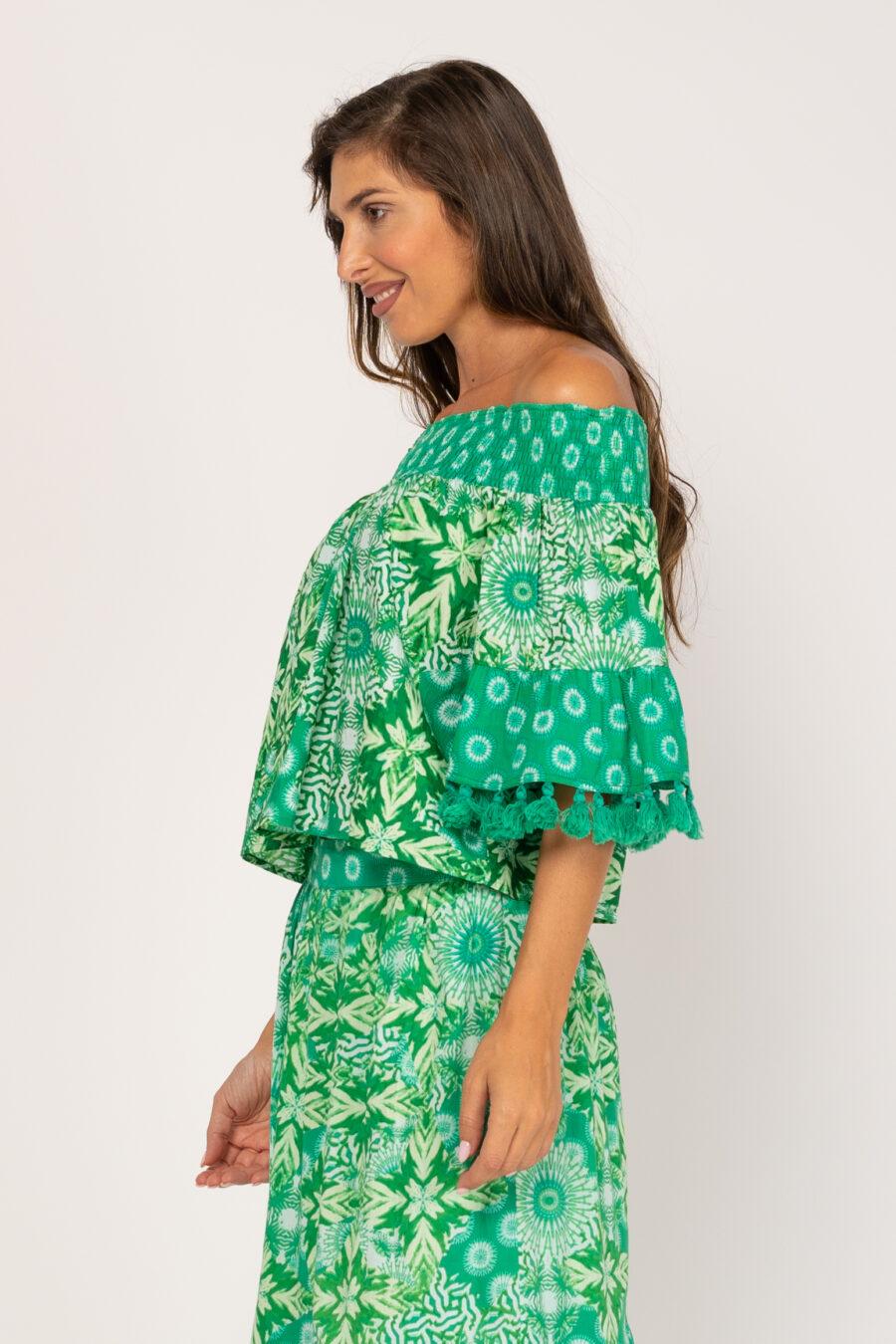 Peace&love By Calao BLUSA CORTA CON CUELLO DE GOMAS