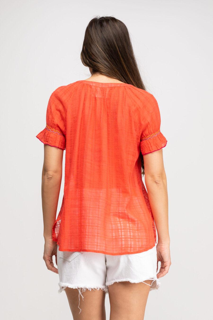 Peace&love By Calao BLUSA LISA MANGA CORTA ACABADA CON ELASTICO IC9344B