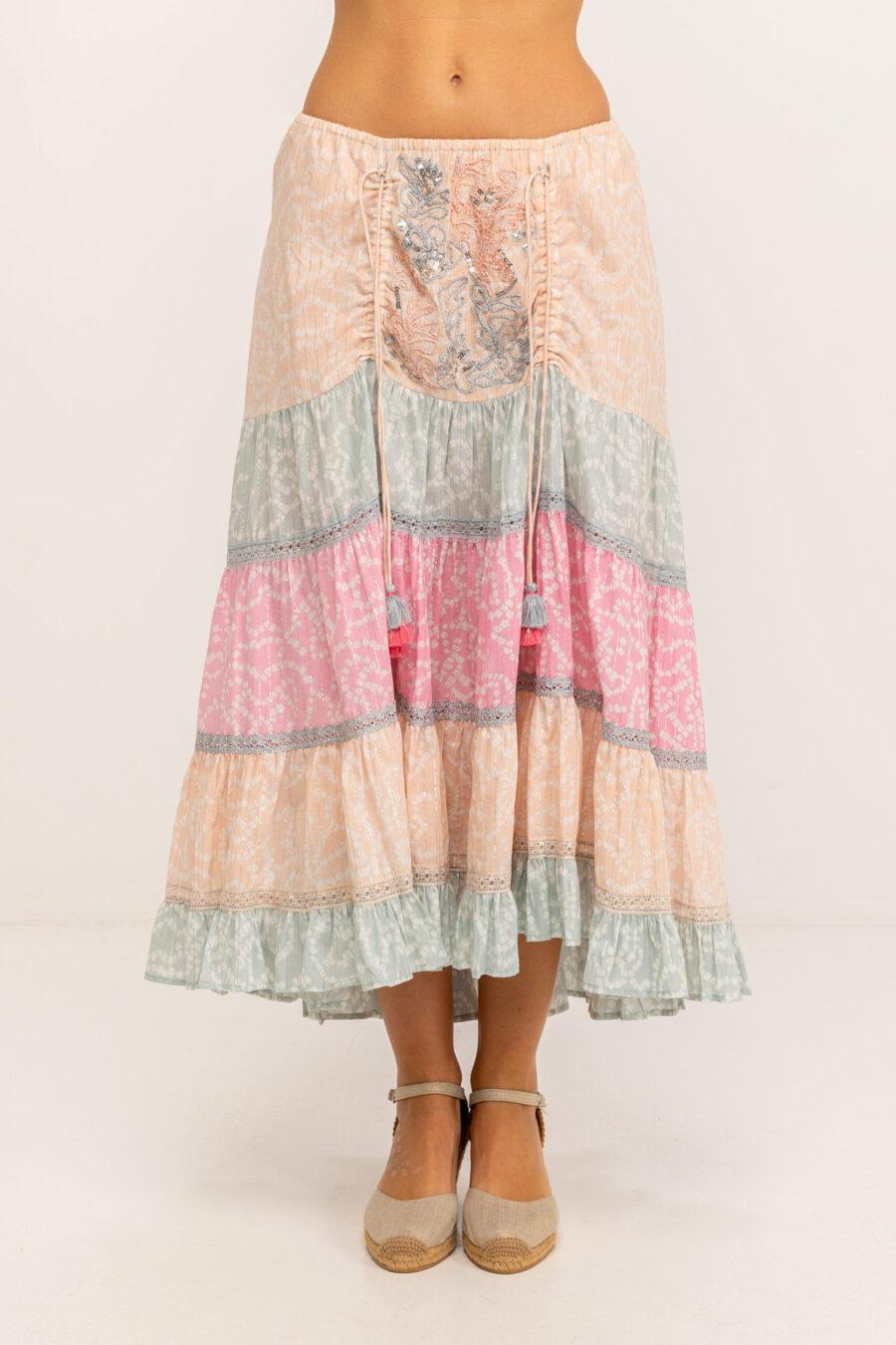 peace&love by calao FALDA ESTAMPADA CON MEZCLA DE COLORES