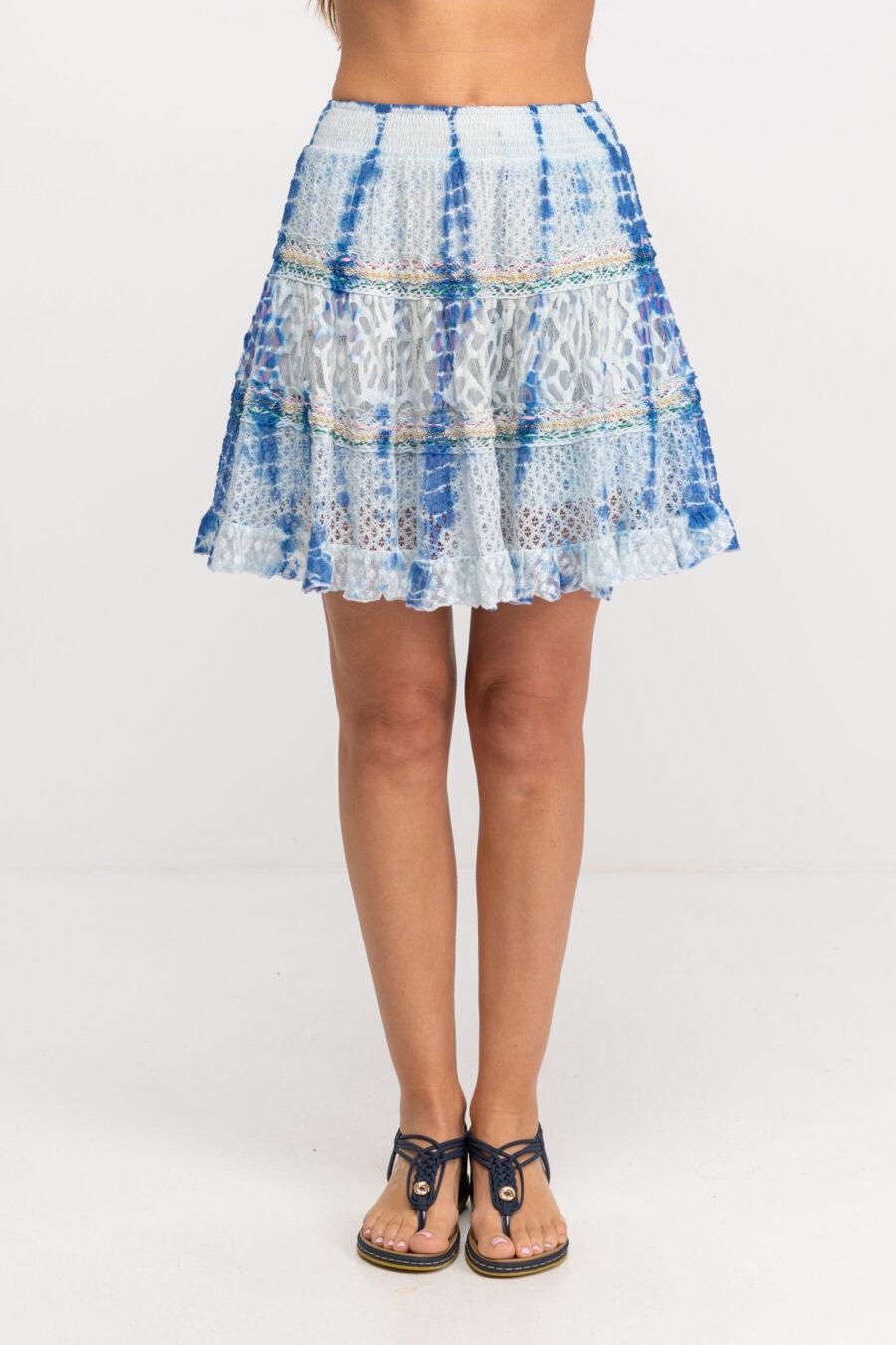 Peace&love By Calao FALDA MINI TIE DYE EN TEJIDO CALADO