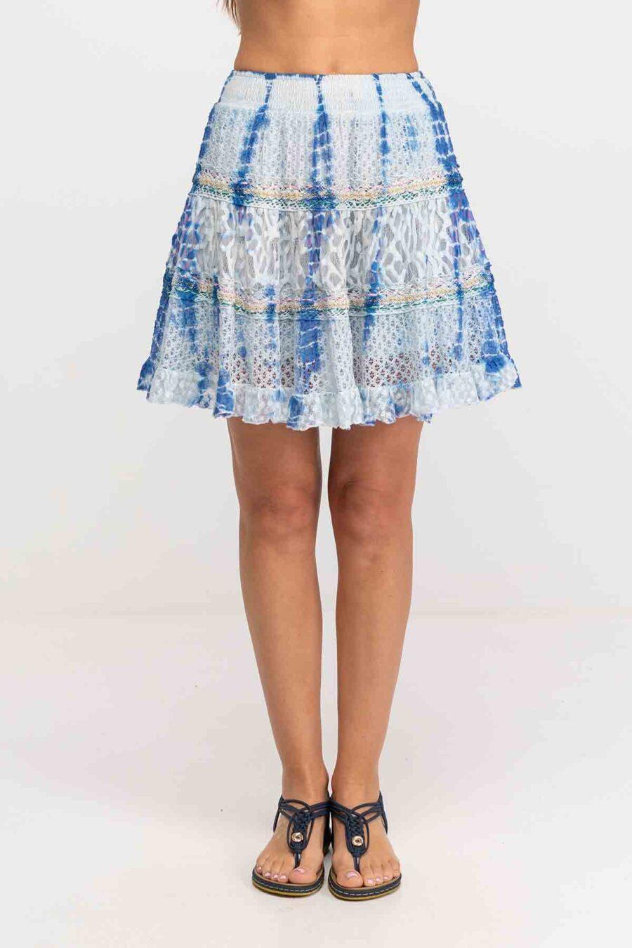 peace&love by calao FALDA MINI TIE DYE EN TEJIDO CALADO