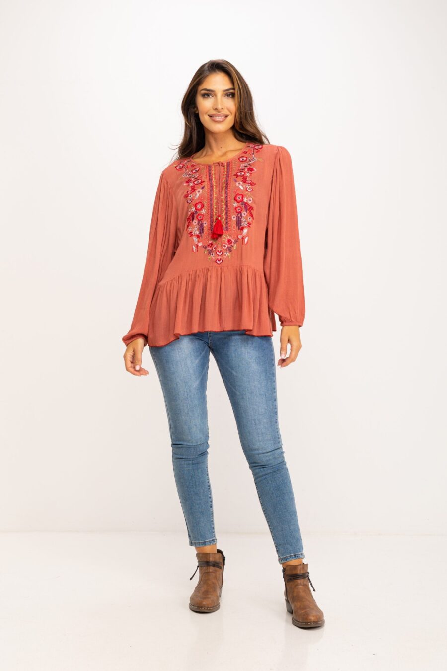 peace&love by calao BLUSON ANCHO BORDADO IC1070B