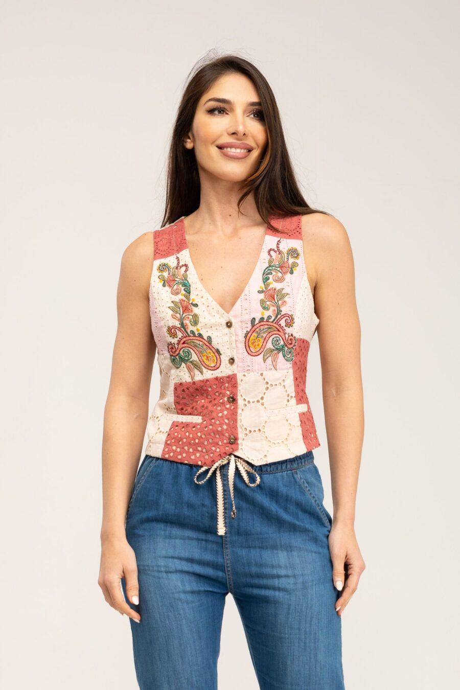 Peace&love By Calao CHALECO PATCHWORK IC2532CHL