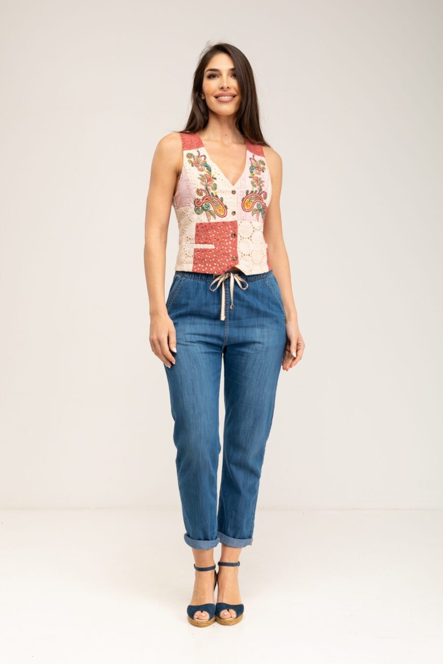 Peace&love By Calao CHALECO PATCHWORK IC2532CHL