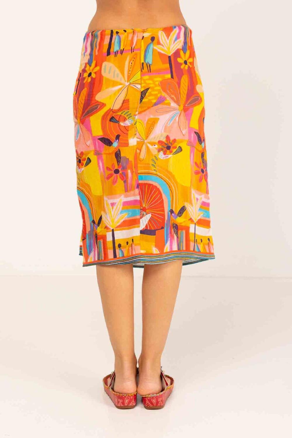 Peace&love By Calao FALDA MIDI ESTAMPADA