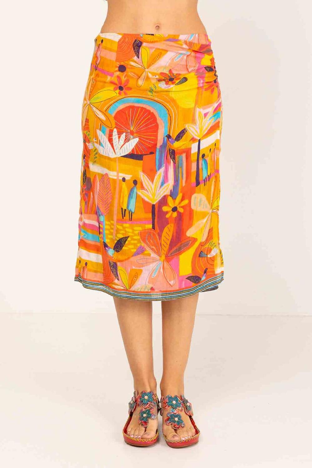 peace&love by calao FALDA MIDI ESTAMPADA