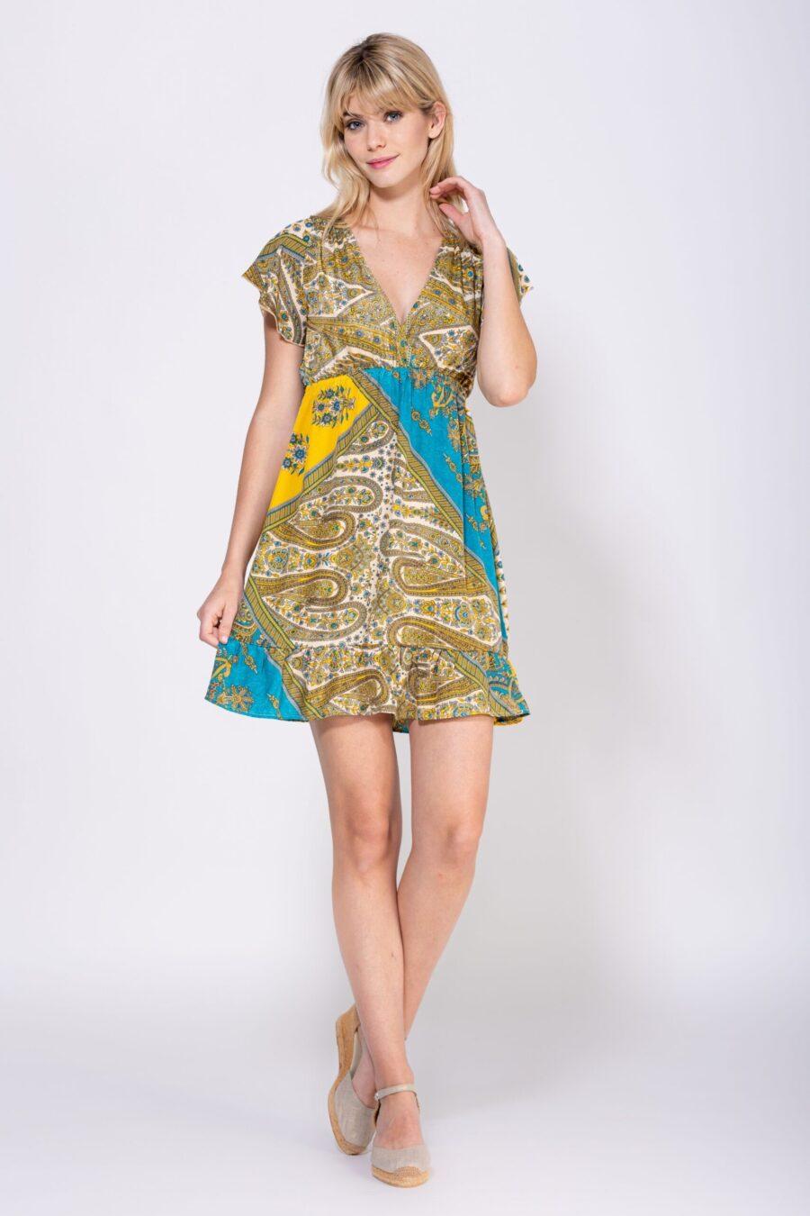Peace&love By Calao VESTIDO CORTO CON MANGA CORTA