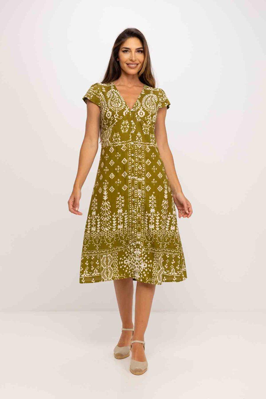 peace&love by calao VESTIDO LARGO ESTAMPADO BITONO