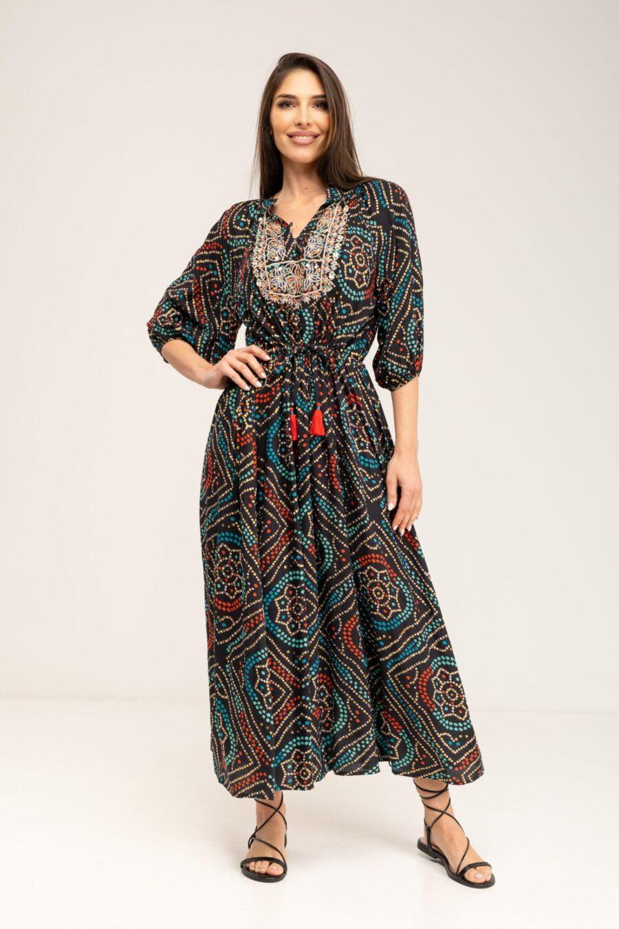 peace&love by calao VESTIDO LARGO ESTAMPADO ÉTNICO