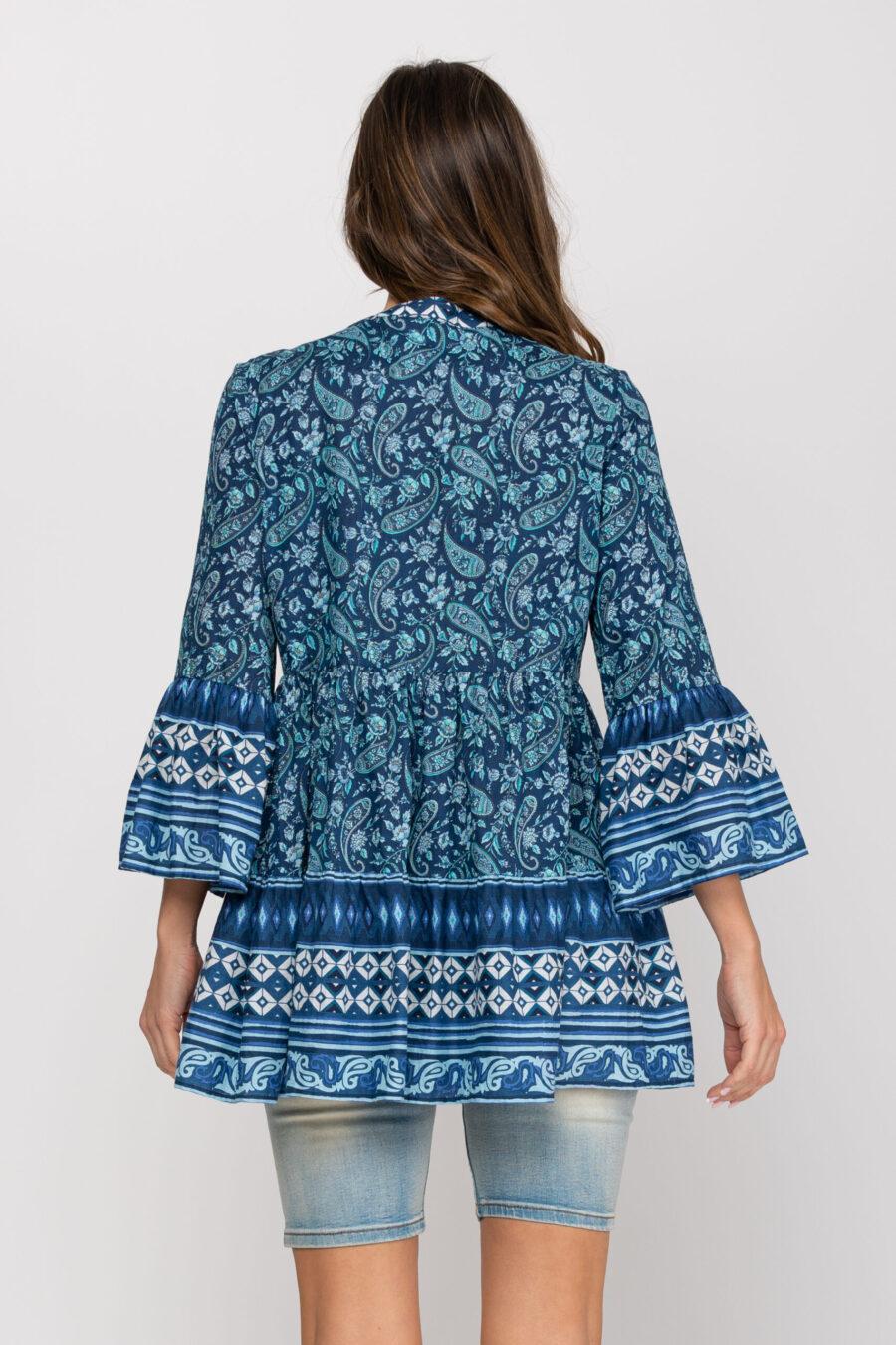 Peace&love By Calao TUNICA CON VARIOS ESTAMPADOS CON LA MISMA TONALIDAD CON CACHEMIRES BORDADOS EN EL CORTE DEL PECHO