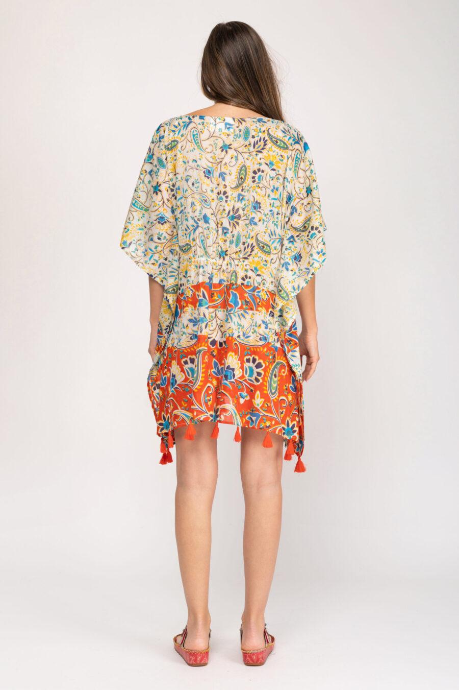 Peace&love By Calao TUNICA ESTAMPADA MUY COLORIDA CON POMPONES