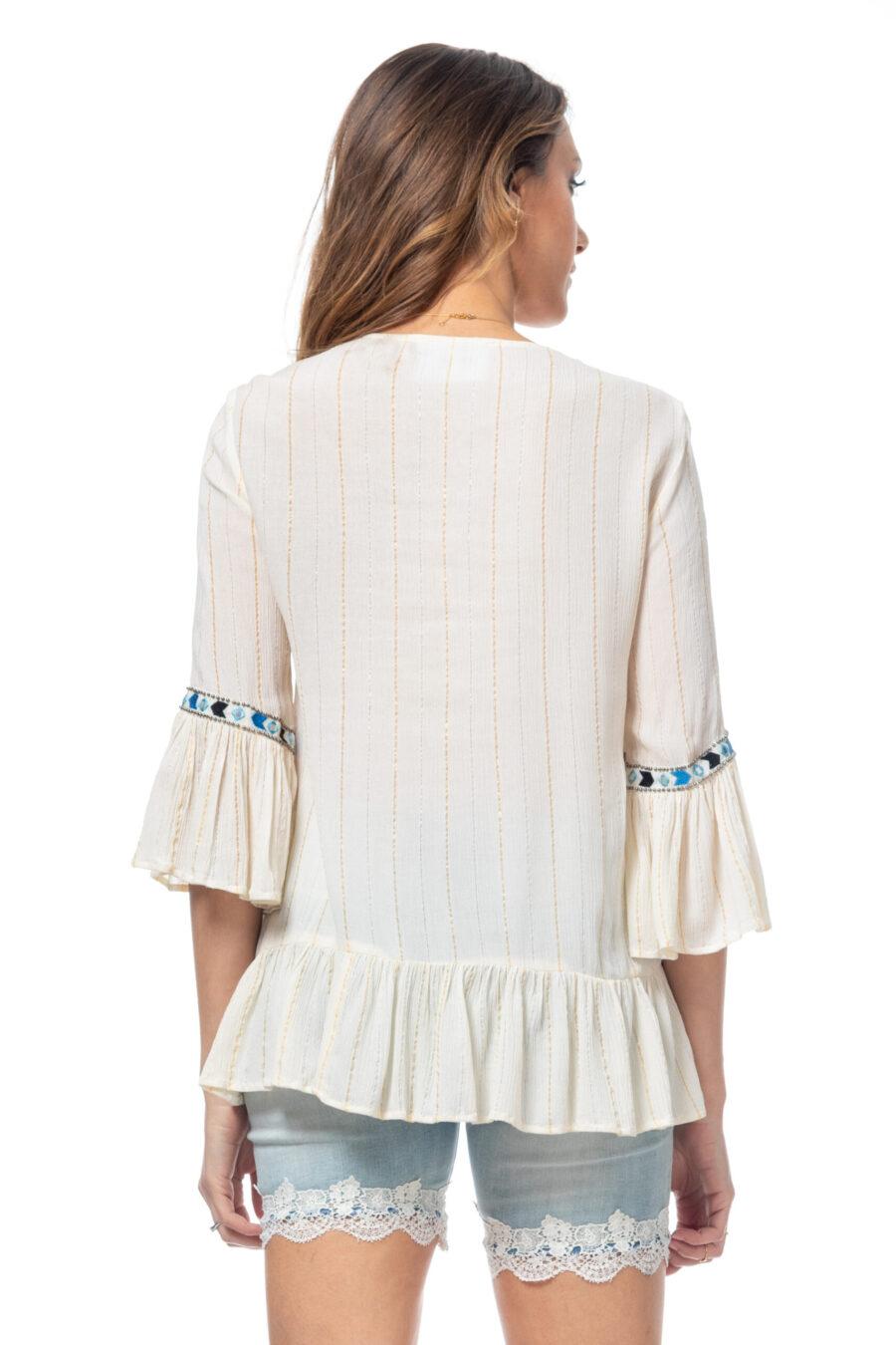 Peace&love By Calao TUNICA LISA BORDADA EN PECHO Y MANGAS