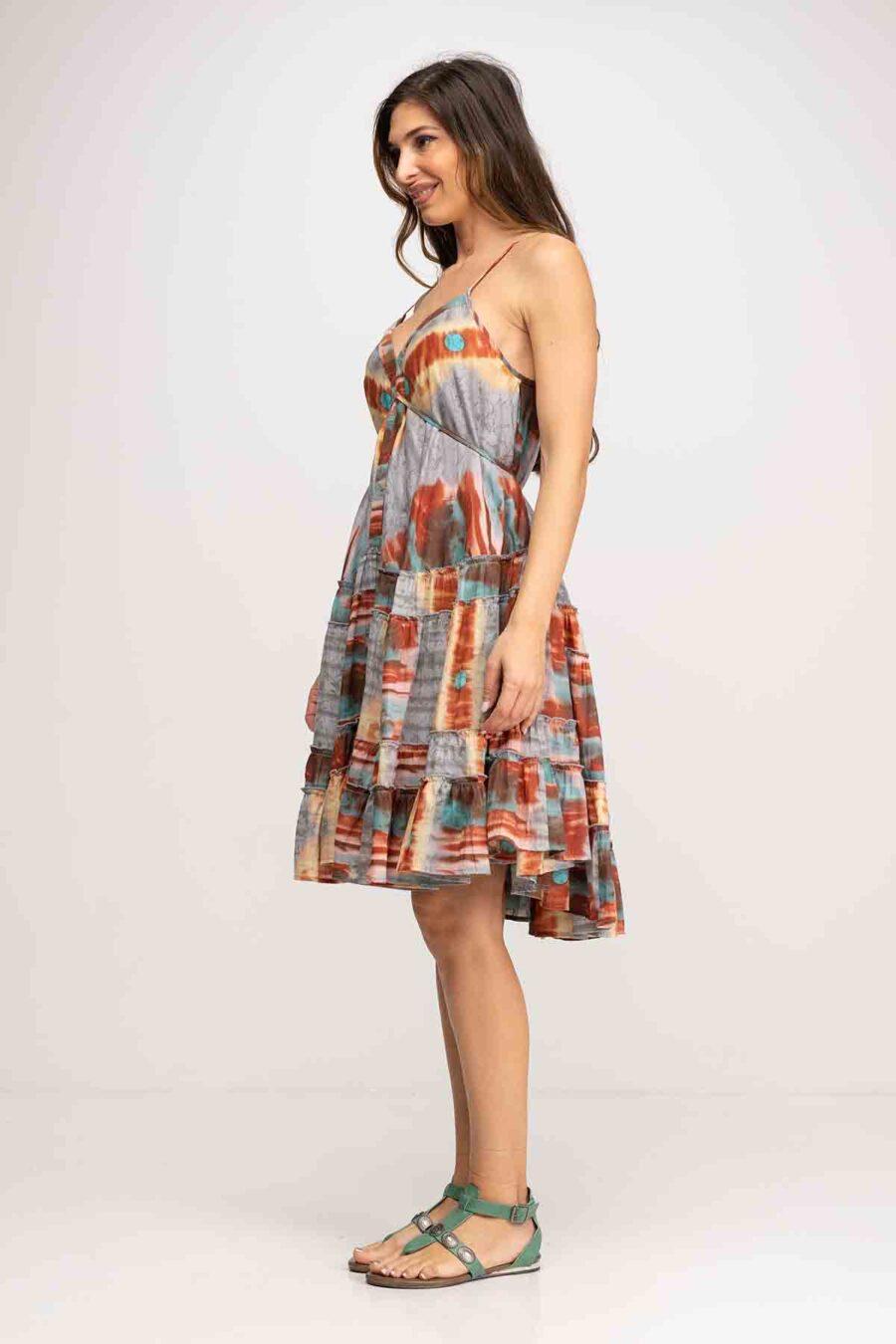 Peace&love By Calao VESTIDO CORTADO AL BIES LARGO TIE DYE