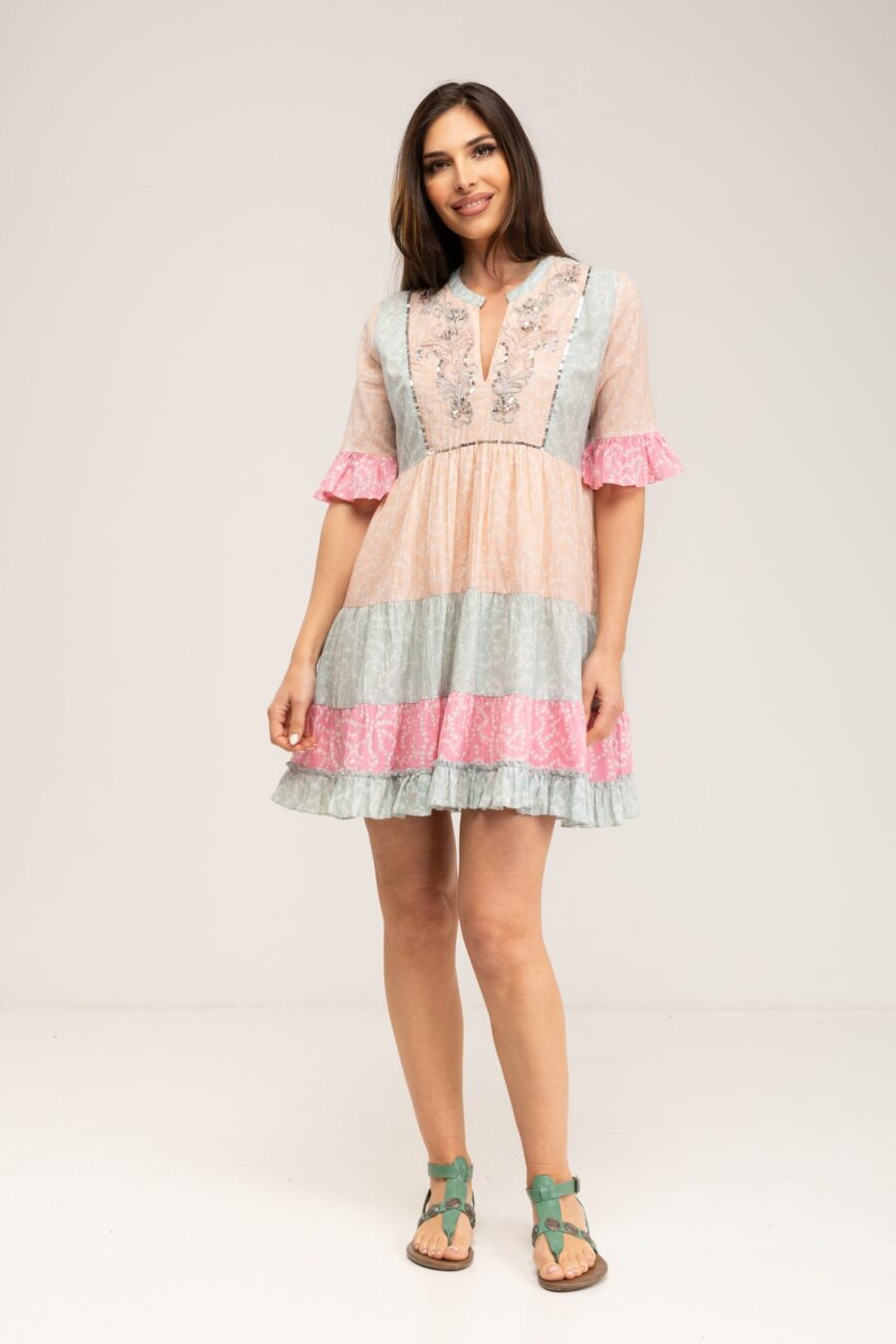 Peace&love By Calao VESTIDO CORTO ESTAMPADO BOHO LOOK