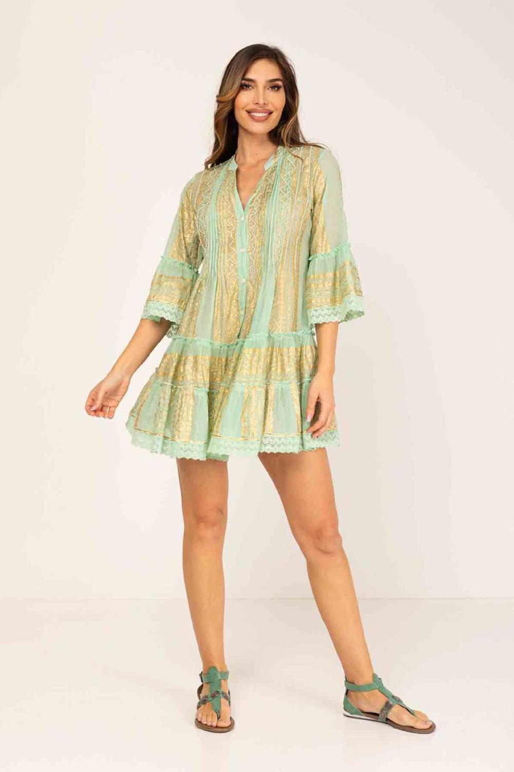 Peace&love By Calao VESTIDO ESTAMPADO CORTO ESTILO ROCOCO