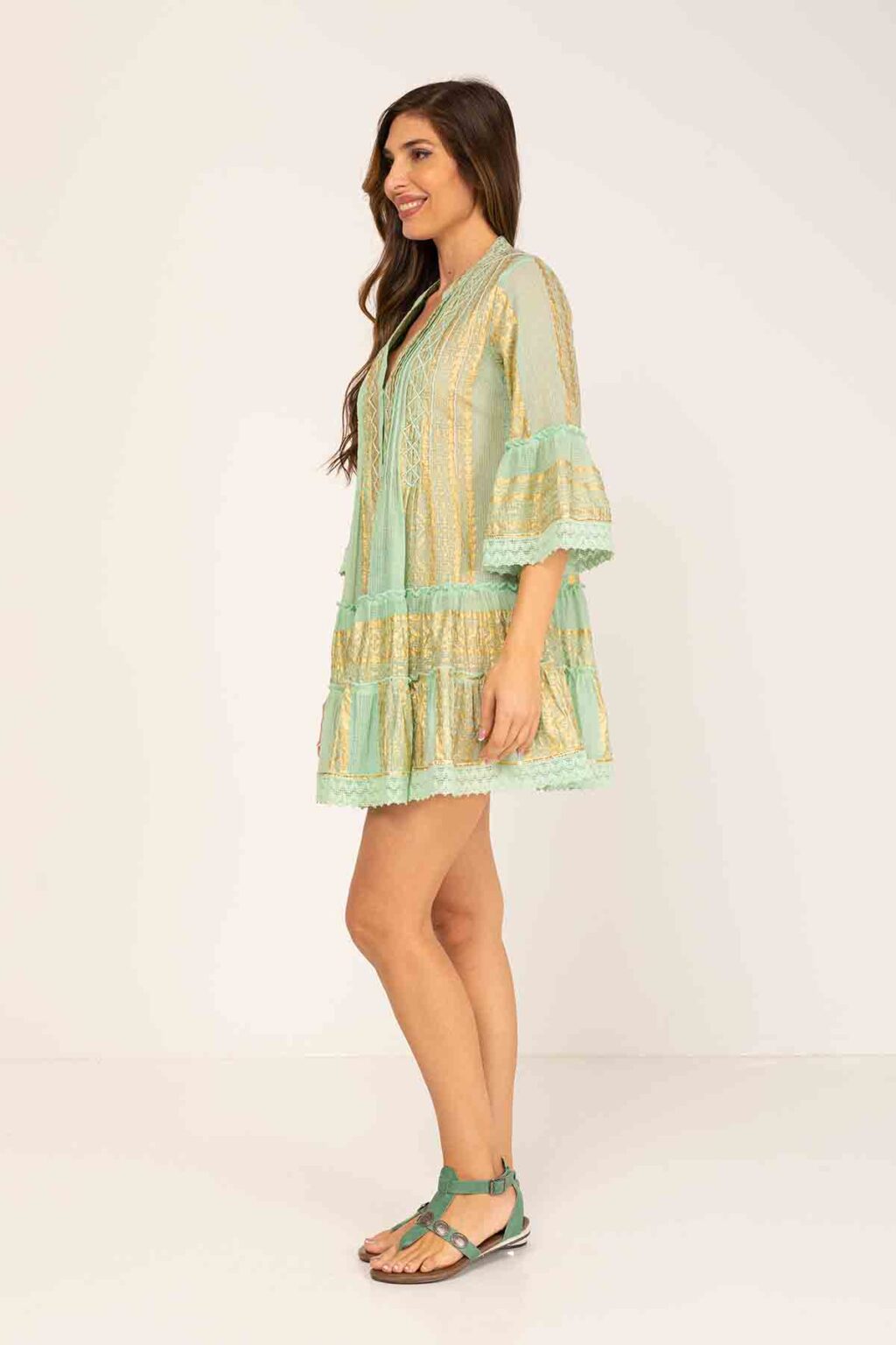 Peace&love By Calao VESTIDO ESTAMPADO CORTO ESTILO ROCOCO