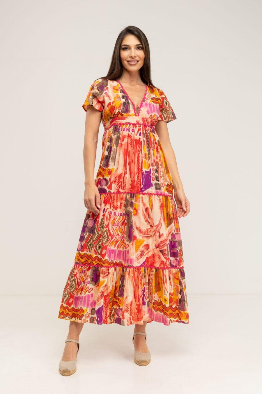 Peace&love By Calao VESTIDO ESTAMPADO ÉTNICO LARGO PR2526V