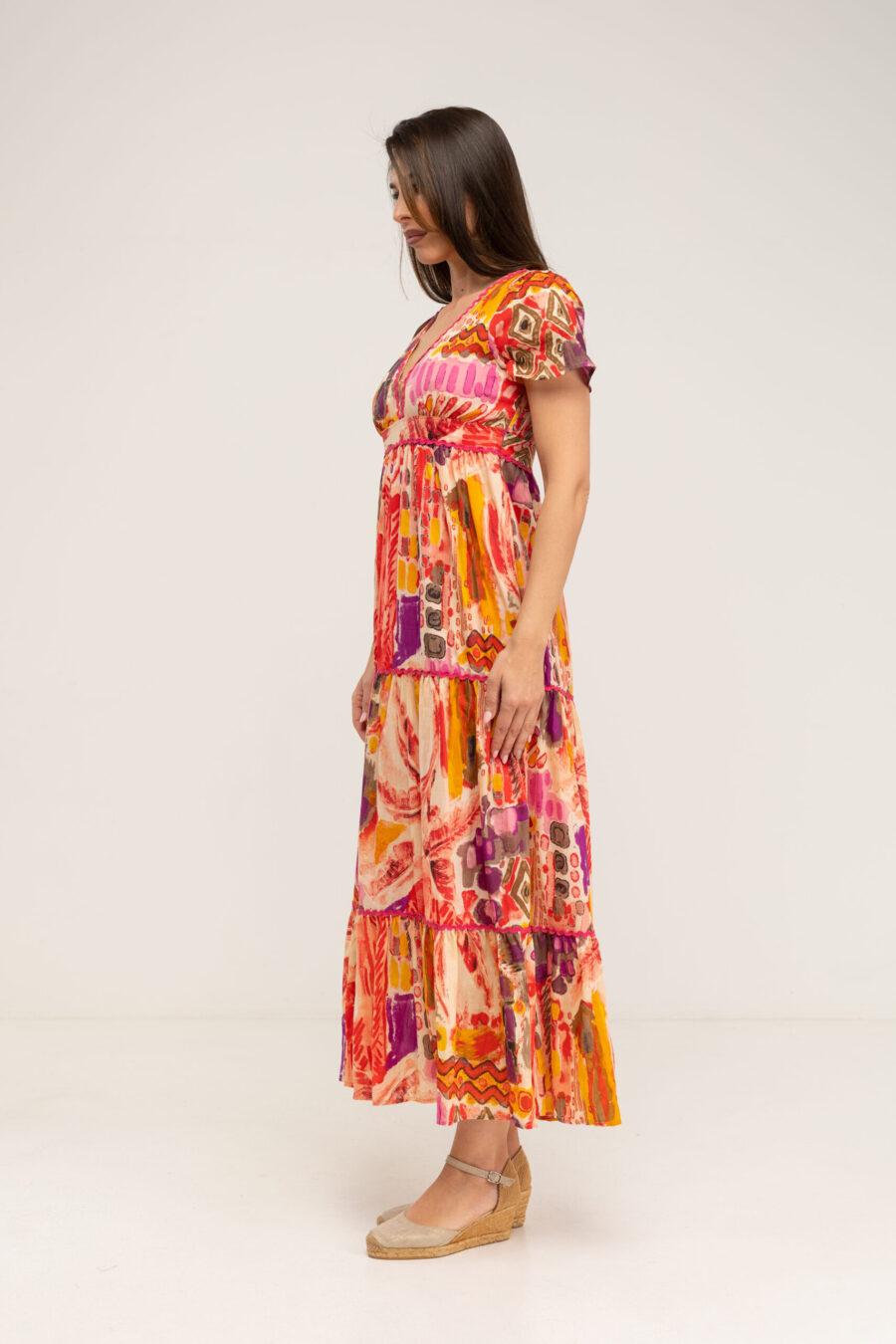 Peace&love By Calao VESTIDO ESTAMPADO ÉTNICO LARGO PR2526V